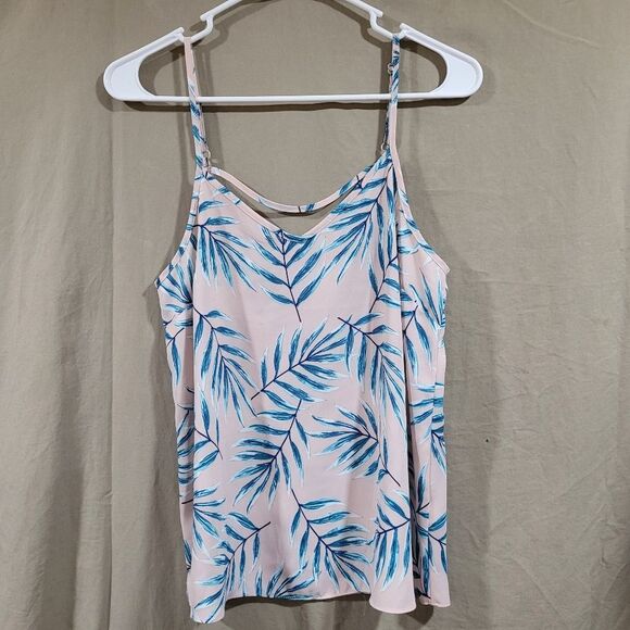 🎉5 For $10🎉 - Primark size 6 strappy tropical pink green leaf tank top - Picture 1 of 3